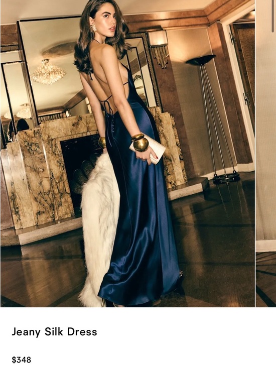 Reformation Dresses & Skirts - Reformation Jeany Silk Backless Evening Dress in Navy